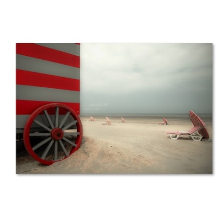 Gilbert Claes 'Red Wagon' Canvas Art,16x24